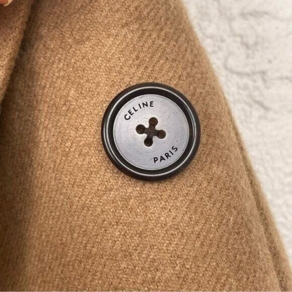 CELINE CHESTERFIELD 2020 CLASSIC COAT IN 100% CAMEL HAIR CLOTH NUTMEG SIZE SMALL - Picture 11 of 13